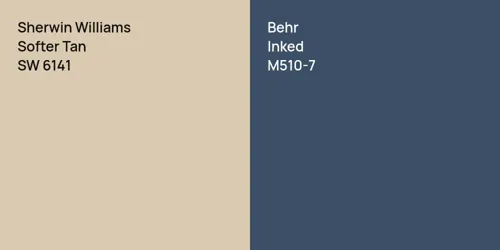 SW 6141 Softer Tan vs M510-7 Inked