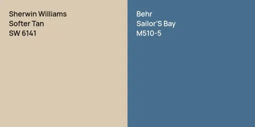 SW 6141 Softer Tan vs M510-5 Sailor'S Bay