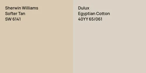 SW 6141 Softer Tan vs 40YY 65/061 Egyptian Cotton