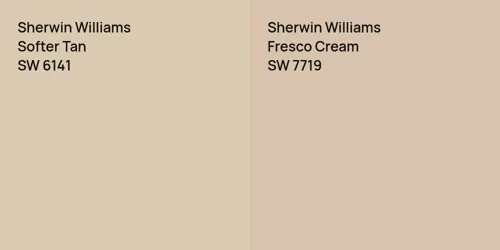 SW 6141 Softer Tan vs SW 7719 Fresco Cream