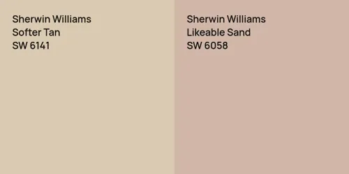 SW 6141 Softer Tan vs SW 6058 Likeable Sand