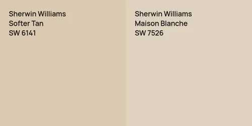 SW 6141 Softer Tan vs SW 7526 Maison Blanche