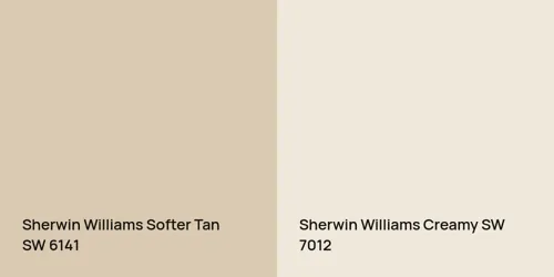 SW 6141 Softer Tan vs SW 7012 Creamy