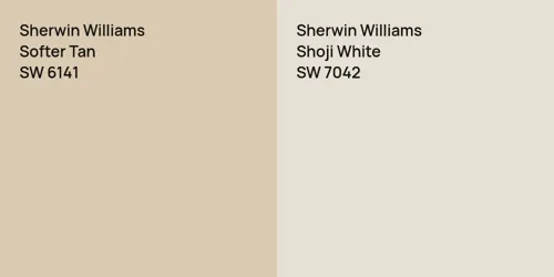 SW 6141 Softer Tan vs SW 7042 Shoji White