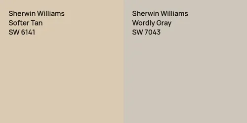 SW 6141 Softer Tan vs SW 7043 Wordly Gray