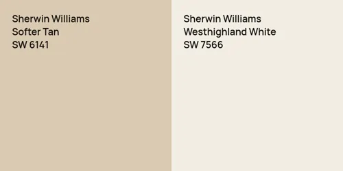 SW 6141 Softer Tan vs SW 7566 Westhighland White