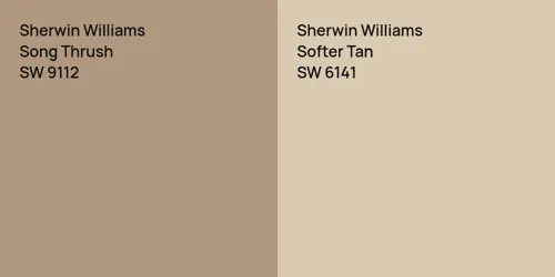 SW 9112 Song Thrush vs SW 6141 Softer Tan