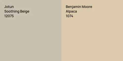 12075 Soothing Beige vs 1074 Alpaca