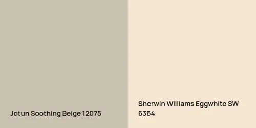 12075 Soothing Beige vs SW 6364 Eggwhite