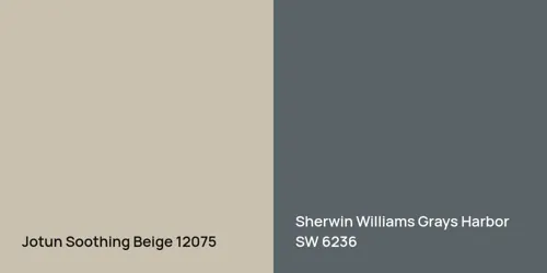 12075 Soothing Beige vs SW 6236 Grays Harbor