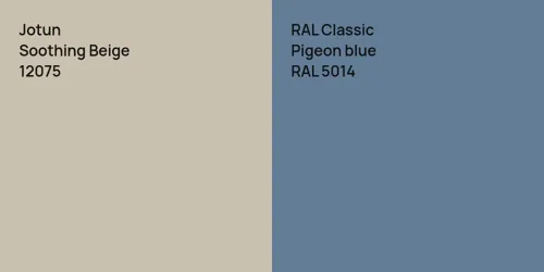 12075 Soothing Beige vs RAL 5014 Pigeon blue