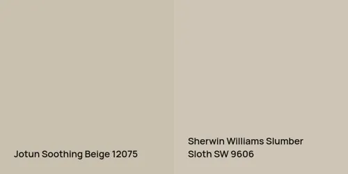 12075 Soothing Beige vs SW 9606 Slumber Sloth