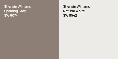 SW 6074 Spalding Gray vs SW 9542 Natural White