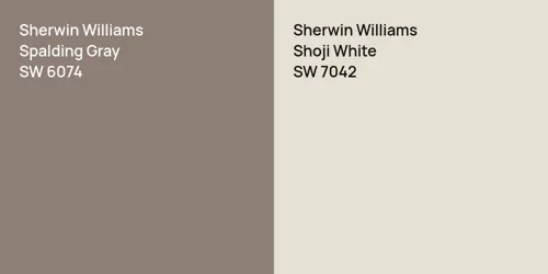 SW 6074 Spalding Gray vs SW 7042 Shoji White