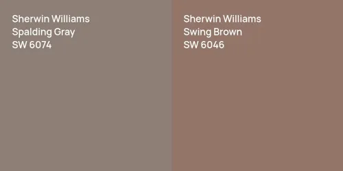 SW 6074 Spalding Gray vs SW 6046 Swing Brown