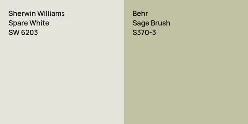 SW 6203 Spare White vs S370-3 Sage Brush