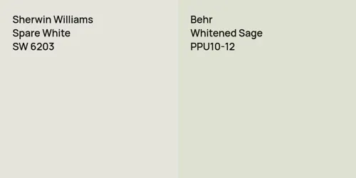 SW 6203 Spare White vs PPU10-12 Whitened Sage