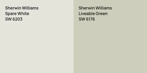 SW 6203 Spare White vs SW 6176 Liveable Green