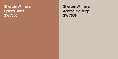 SW 7702 Spiced Cider vs SW 7036 Accessible Beige