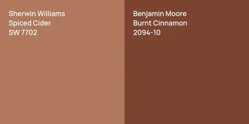 SW 7702 Spiced Cider vs 2094-10 Burnt Cinnamon