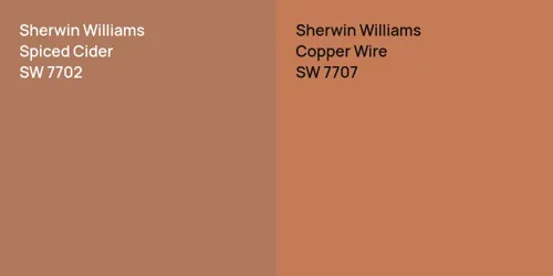 SW 7702 Spiced Cider vs SW 7707 Copper Wire