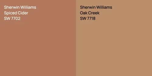 SW 7702 Spiced Cider vs SW 7718 Oak Creek