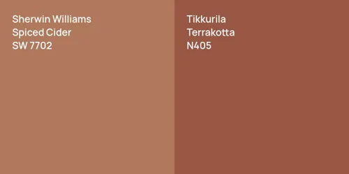 SW 7702 Spiced Cider vs N405 Terrakotta