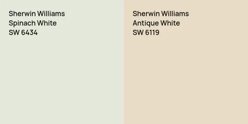 SW 6434 Spinach White vs SW 6119 Antique White