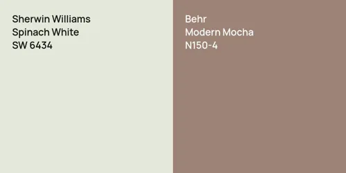 SW 6434 Spinach White vs N150-4 Modern Mocha