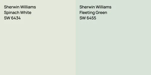 SW 6434 Spinach White vs SW 6455 Fleeting Green