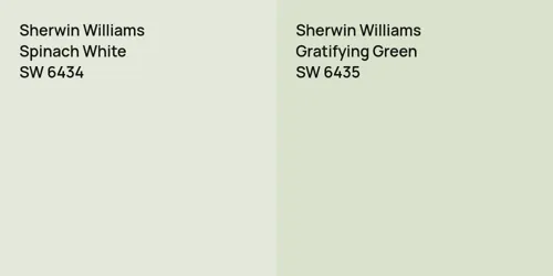 SW 6434 Spinach White vs SW 6435 Gratifying Green