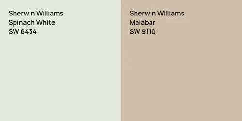 SW 6434 Spinach White vs SW 9110 Malabar