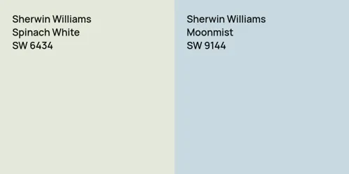 SW 6434 Spinach White vs SW 9144 Moonmist