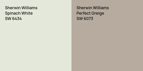 SW 6434 Spinach White vs SW 6073 Perfect Greige