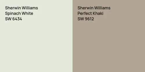 SW 6434 Spinach White vs SW 9612 Perfect Khaki