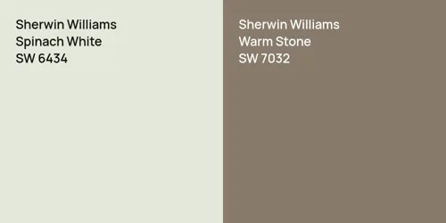 SW 6434 Spinach White vs SW 7032 Warm Stone