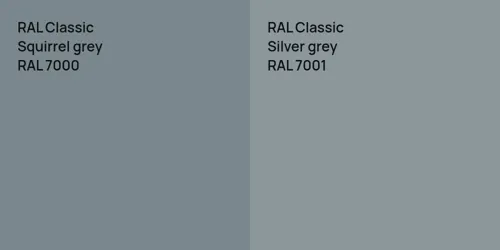 RAL 7000 Squirrel grey vs RAL 7001  Silver grey