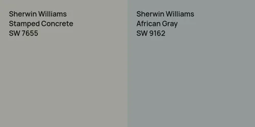 SW 7655 Stamped Concrete vs SW 9162 African Gray