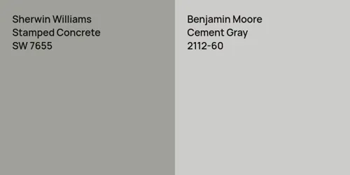 SW 7655 Stamped Concrete vs 2112-60 Cement Gray