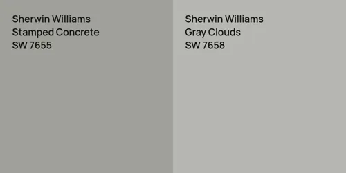 SW 7655 Stamped Concrete vs SW 7658 Gray Clouds