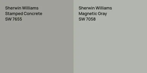 SW 7655 Stamped Concrete vs SW 7058 Magnetic Gray