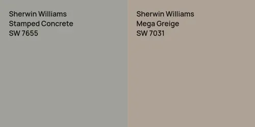 SW 7655 Stamped Concrete vs SW 7031 Mega Greige