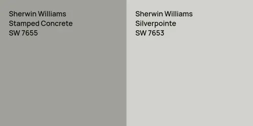 SW 7655 Stamped Concrete vs SW 7653 Silverpointe