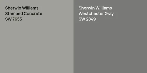 SW 7655 Stamped Concrete vs SW 2849 Westchester Gray