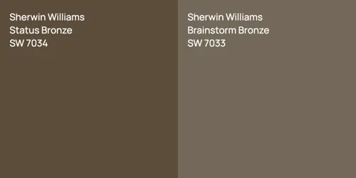 SW 7034 Status Bronze vs SW 7033 Brainstorm Bronze