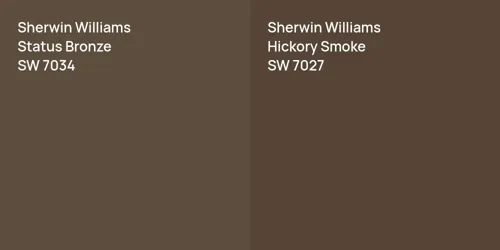 SW 7034 Status Bronze vs SW 7027 Hickory Smoke