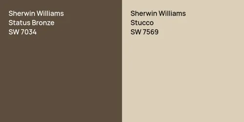 SW 7034 Status Bronze vs SW 7569 Stucco