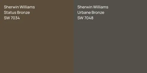 SW 7034 Status Bronze vs SW 7048 Urbane Bronze