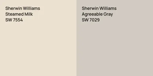 SW 7554 Steamed Milk vs SW 7029 Agreeable Gray