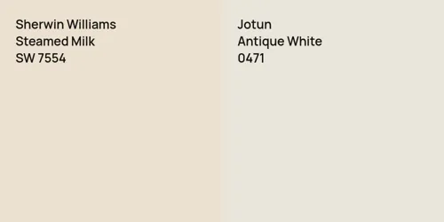 SW 7554 Steamed Milk vs 0471 Antique White